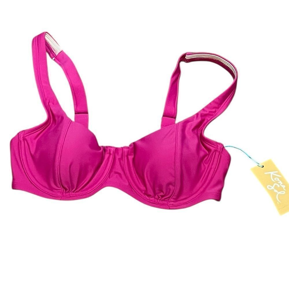 Kona Sol Raspberry Pink Underwire Swimwear Top, Size S, NWT